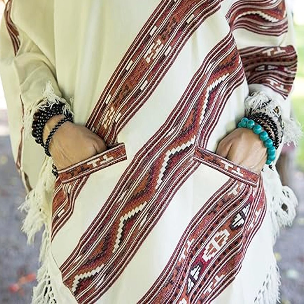 Hooded Poncho With Pockets (Elevate) -