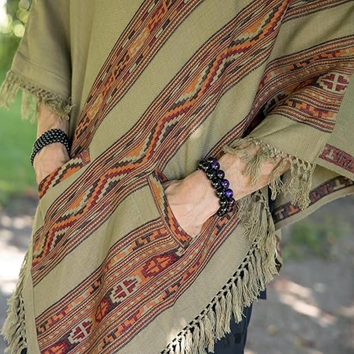 Hooded Poncho With Pockets (Elevate) -