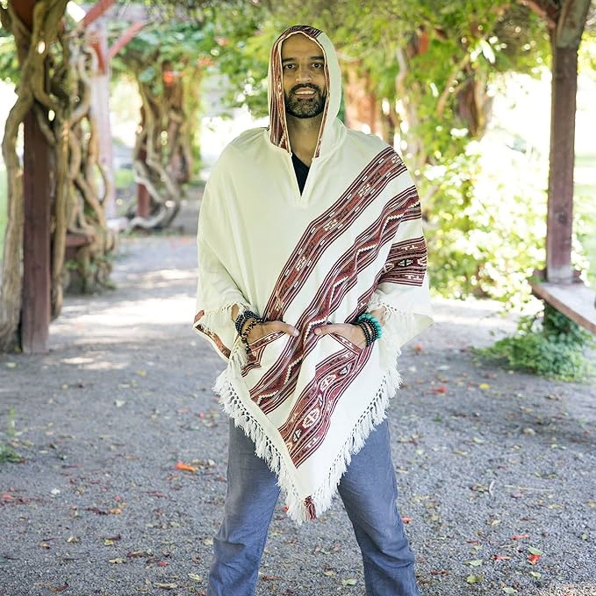 Hooded Poncho With Pockets (Elevate) -