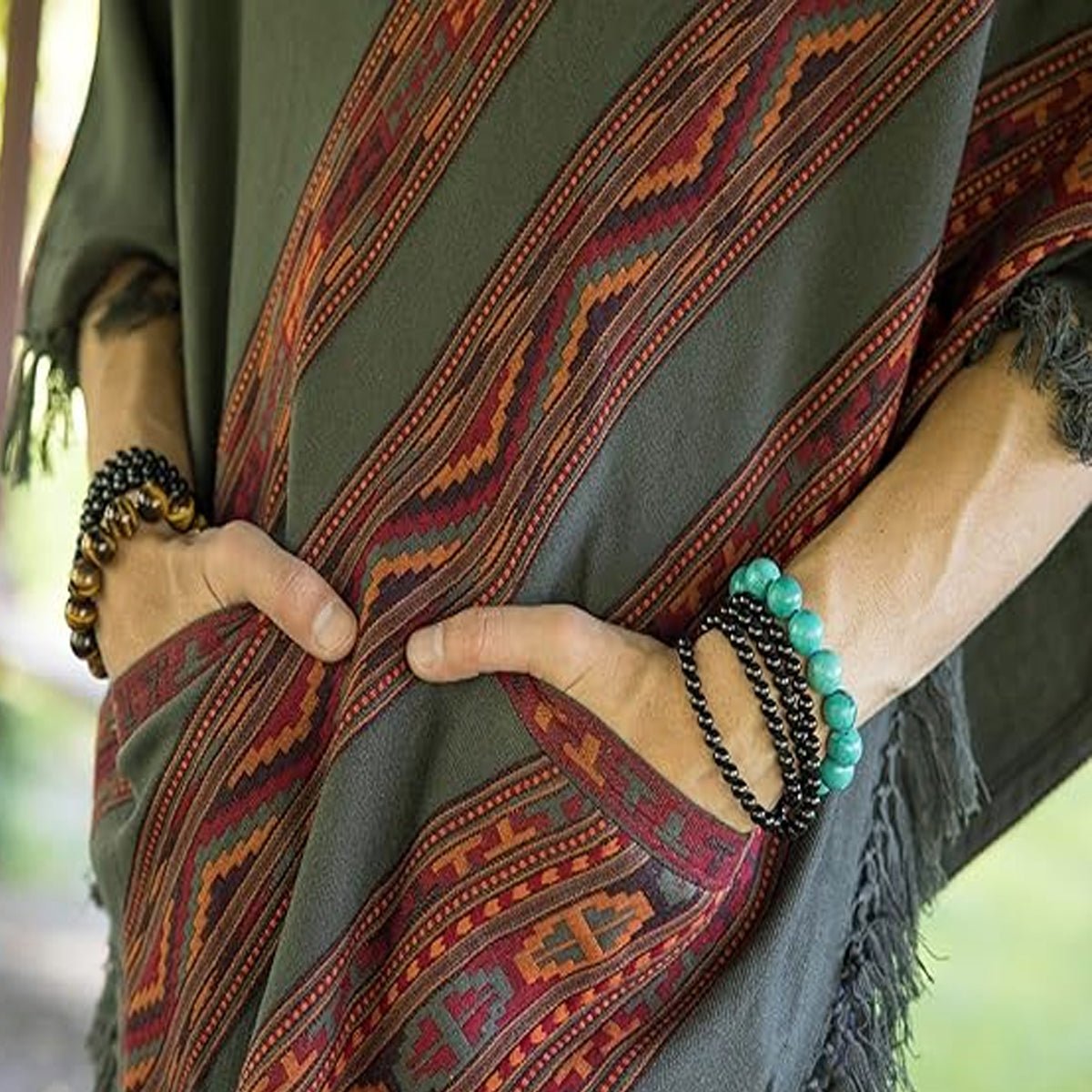 Hooded Poncho With Pockets (Elevate) -