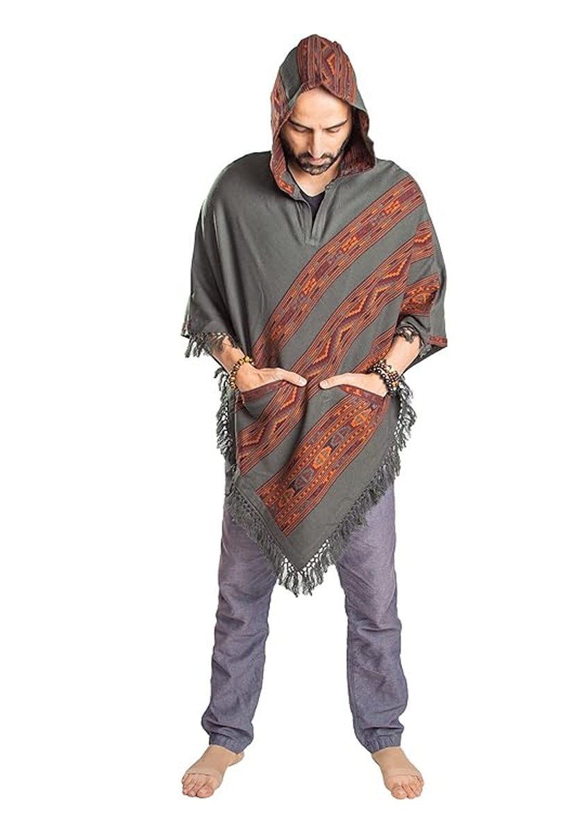 Hooded Poncho With Pockets (Elevate) -