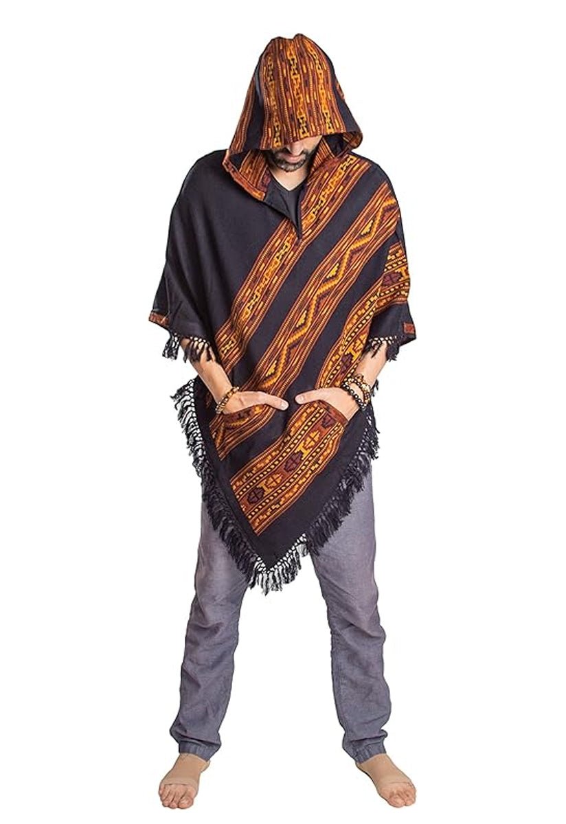 Hooded Poncho With Pockets (Elevate) -