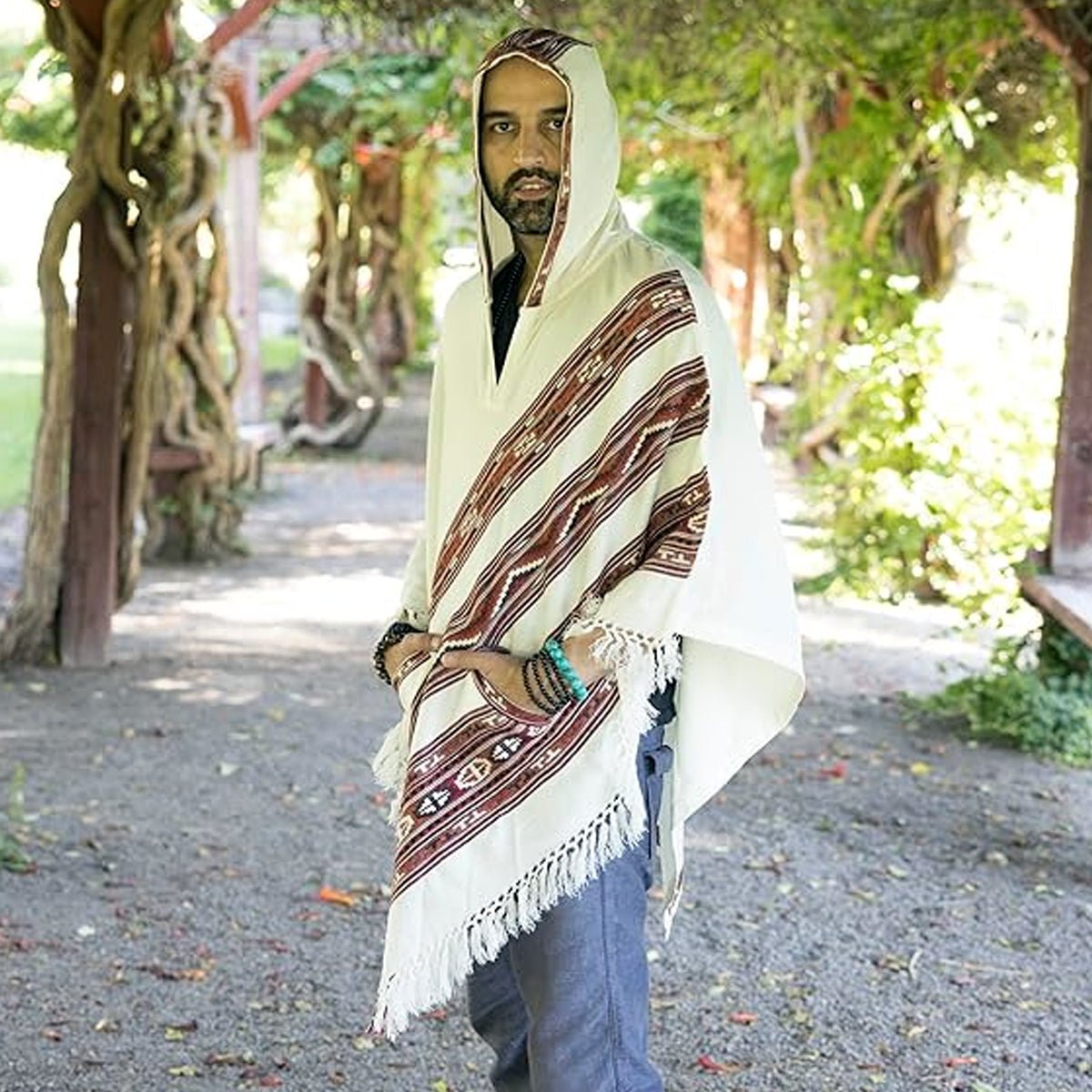 Hooded Poncho With Pockets (Elevate) -