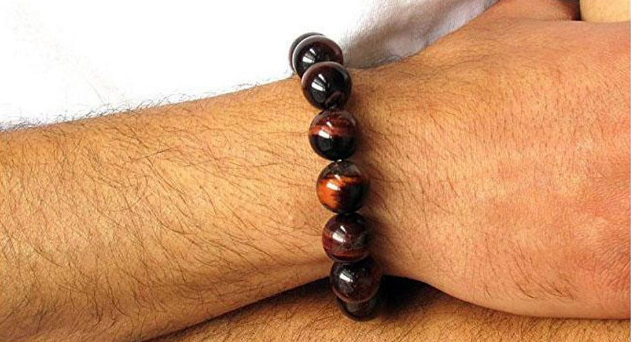 A Red Tiger Eye Gemstone Bracelet For Good Luck for Men and Women.