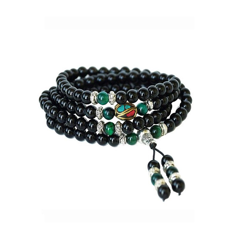 Mala Bracelets/Necklaces (Tiger Eye, Obsidian, Turquoise, Cinnabar) - Mala Bracelet
