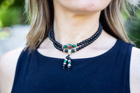 Thumbnail for Midnight Blue Tiger Eye & Obsidian Mala Bracelet/Necklace - Mala Bracelet