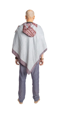 Thumbnail for A poncho with hood for men and women worn for retreats, meditation or fun.