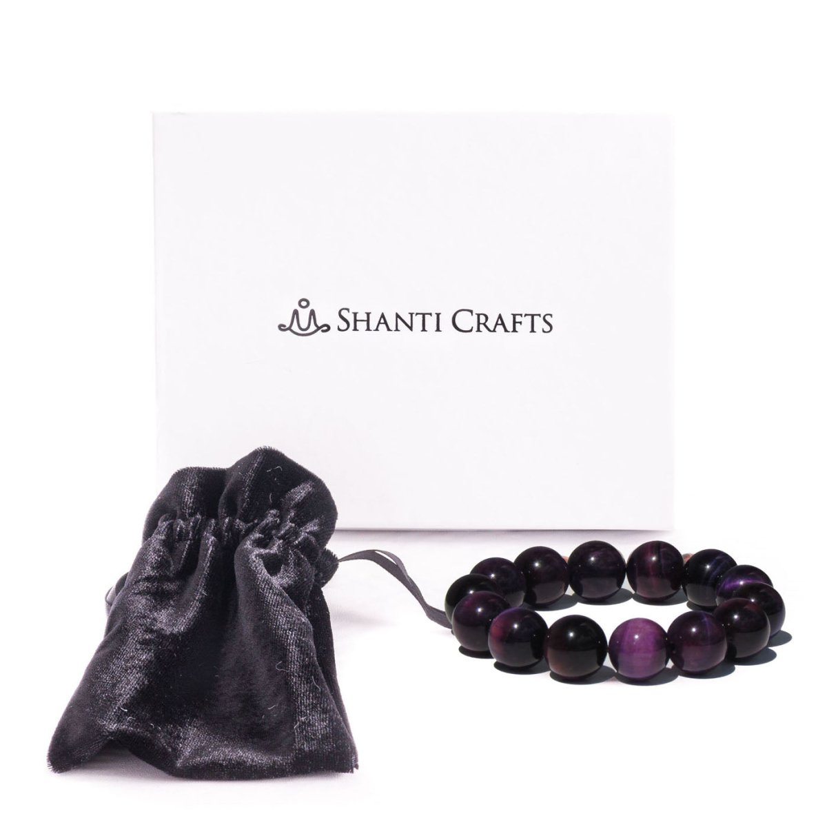A Purple Tiger Eye Gemstone Bracelet For Good Luck for Men and Women.