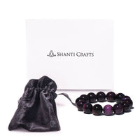 Thumbnail for A Purple Tiger Eye Gemstone Bracelet For Good Luck for Men and Women.