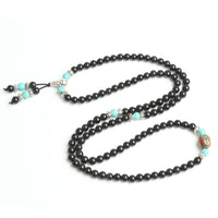 Thumbnail for Turquoise & Obsidian Mala Bracelet/Necklace - Mala Bracelet