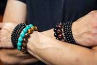 Thumbnail for Turquoise & Obsidian Mala Bracelet/Necklace - Mala Bracelet