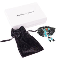 Thumbnail for Turquoise & Obsidian Mala Bracelet/Necklace - Mala Bracelet