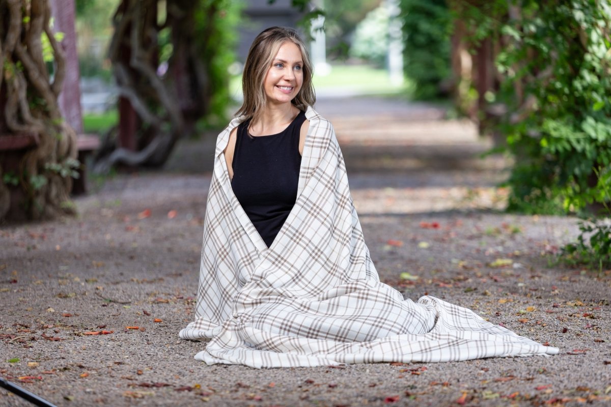 Om Shanti Crafts Meditation Shawl or Meditation Blanket, Shawl/Wrap,  Oversize Scarf/Stole. Large. Unisex. Grey