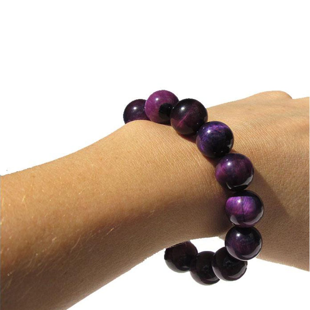 A Purple Tiger Eye Gemstone Bracelet For Good Luck for Men and Women.