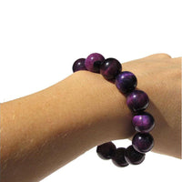 Thumbnail for A Purple Tiger Eye Gemstone Bracelet For Good Luck for Men and Women.