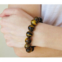 Thumbnail for A Yellow Tiger Eye Gemstone Bracelet For Good Luck for Men and Women.