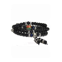 Thumbnail for Tiger Eye & Obsidian Mala Bracelet/Necklace (Green) - Mala Bracelet