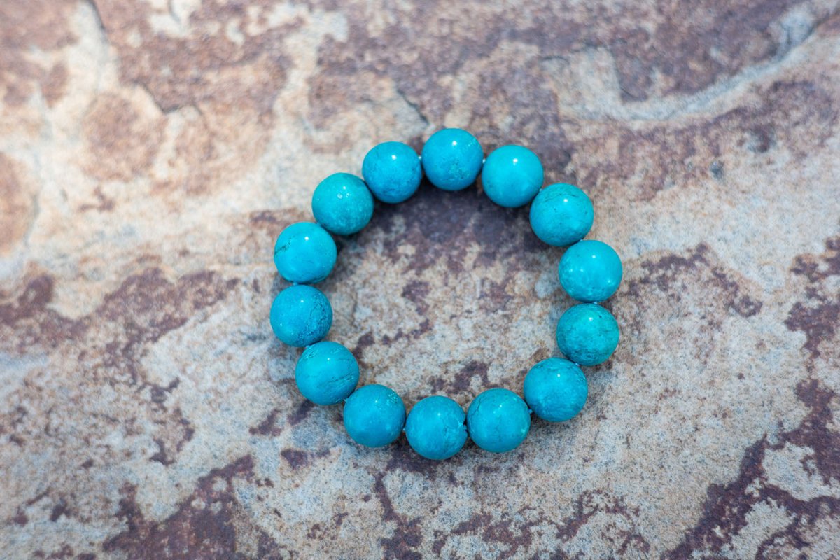 Turquoise Gemstone Bracelet - Turquoise Stone Stretch Bracelet