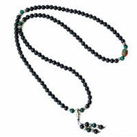 Thumbnail for Yellow Tiger Eye & Obsidian Mala Bracelet/Necklace - Mala Bracelet